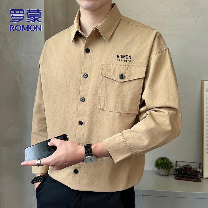 Romon Men s Long-Sleeve Casual Shirt 4XL