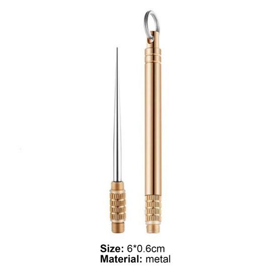 Hanging Toothpick Metal Smooth Surface Compact Keychain Loop Fruit Fork for Home