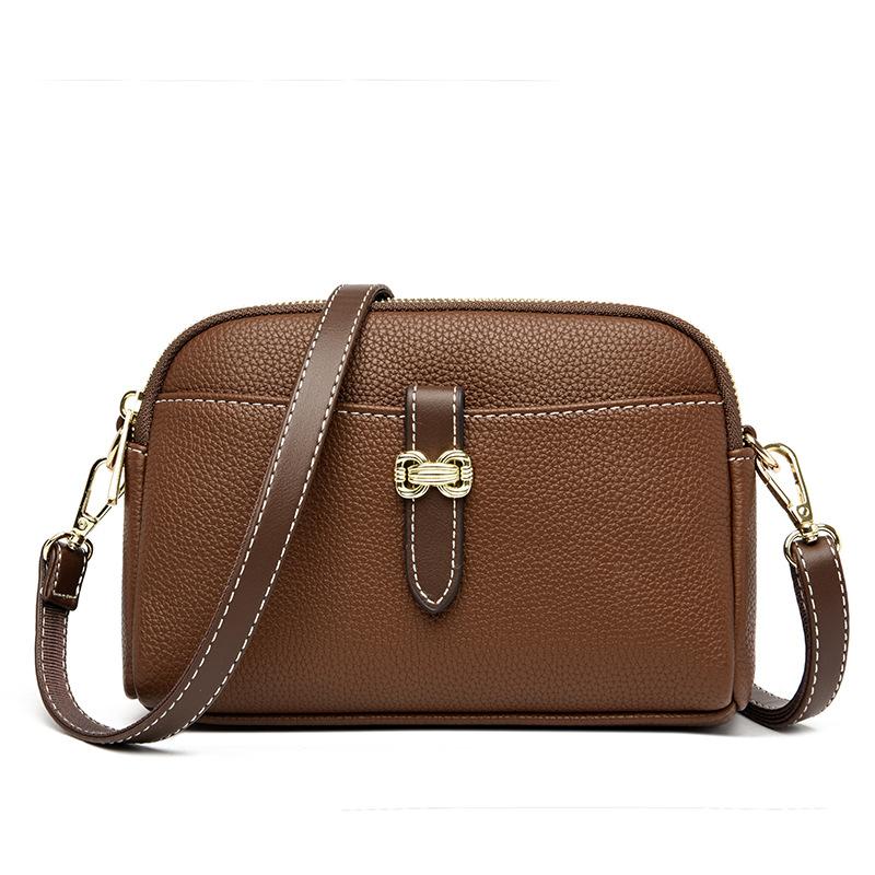 

Women s bag simple and fashionable women s shoulder messenger bag small square bag arm bag темно-коричневого кольору