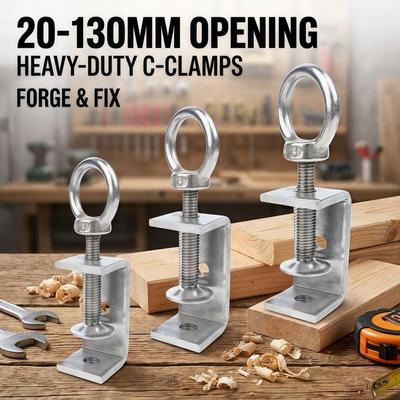 1 pièce Acier Inoxydable 304 Pince Carrée Anneau de Traction Support Fixe Clip Pince en C Quincaillerie Fixations