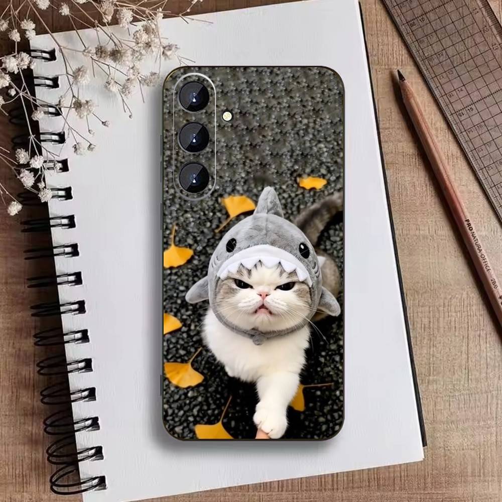 Funny Cute Cat  Phone Case For Samsung Galaxy A73,A21s,A22,A31,A52,A53,A71,A41Soft Black Shell