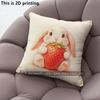 Cute Strawberry Bunny Throw Pillow Covers Pattern Cushion Cover Suitable For Sofa Bedroom Car Pillow Cover