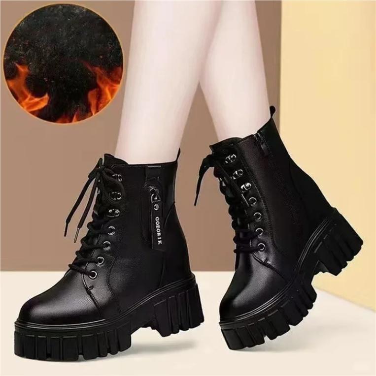 Short Boots with Women's Velvet Autumn and Winter Style Thick Soled Short Boots British Style Boots 1 Sold