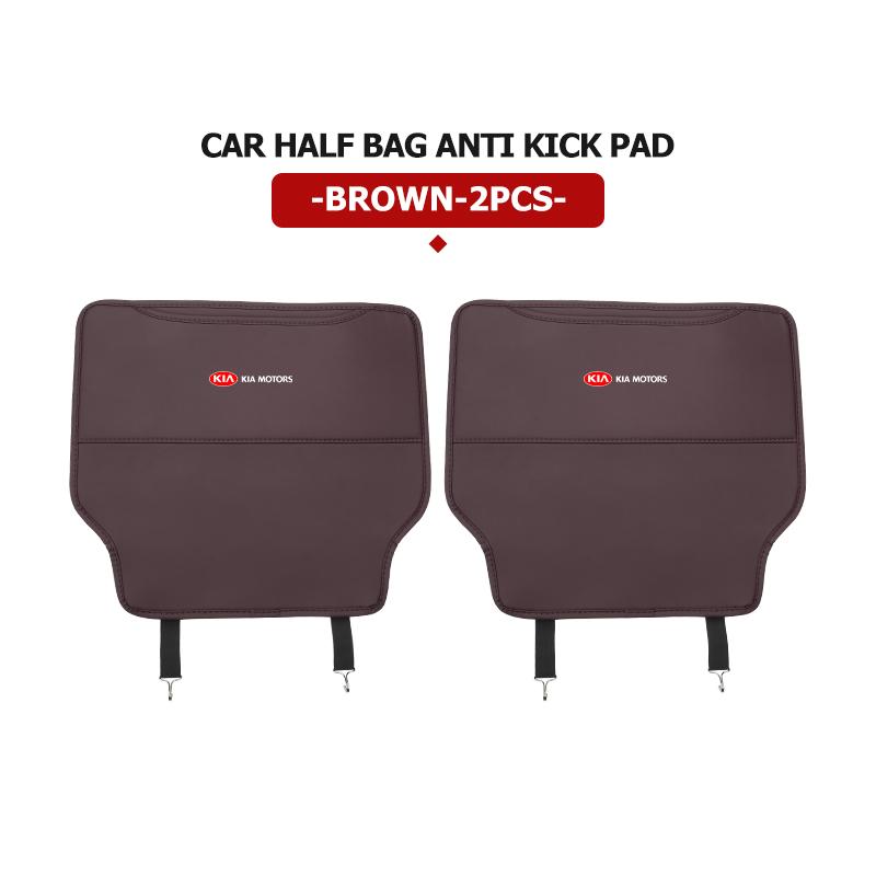 For KIA Leather Car Seat Back Protector Pad Anti Kick Mat Storage Pocket Interior Accessories Sorento Stinger Soul Spectra Niro