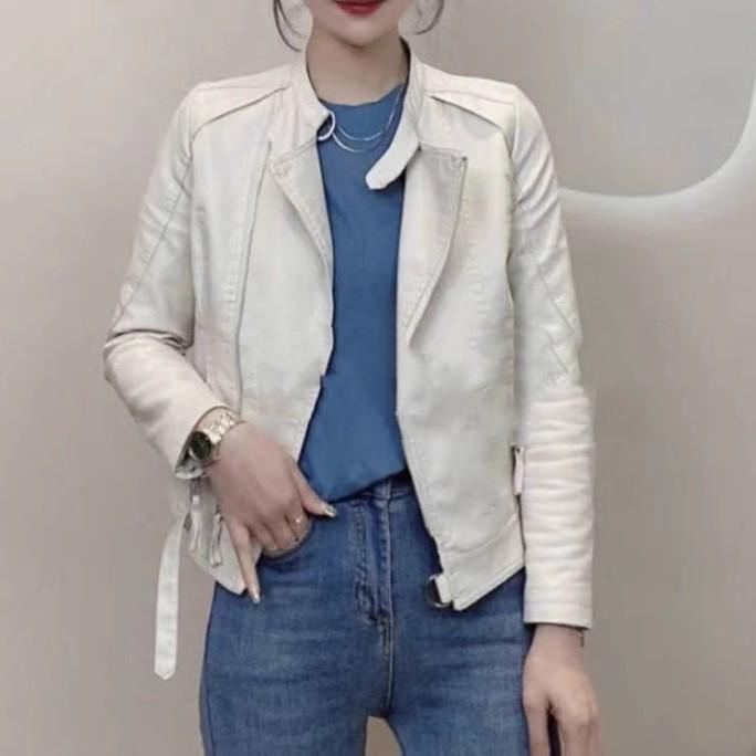 2025 Women's Long Sleeve Leather Jacket - Chic, Versatile Korean Fashion for Spring and Autumn.