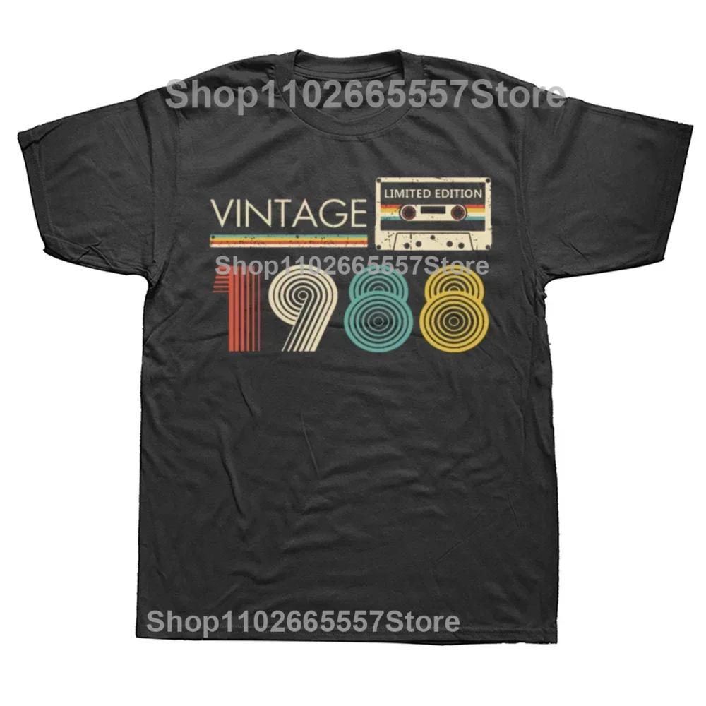 New Men Retro Cassette Vintage Made in 1988 T Shirt 37th 37 Years Old Birthday Party Gift Printed Casual Tee shirt Short Sleeve