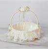 European Style Milky White Flower Girl Basket for Weddings