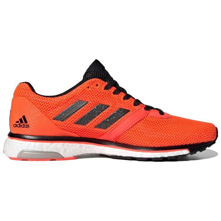 Adidas Adizero Series Lace-Up Flat Round Toe Mesh Non-Slip Shock Absorbing Low-Top Running Shoes Women sneaker Black Orange EF1459