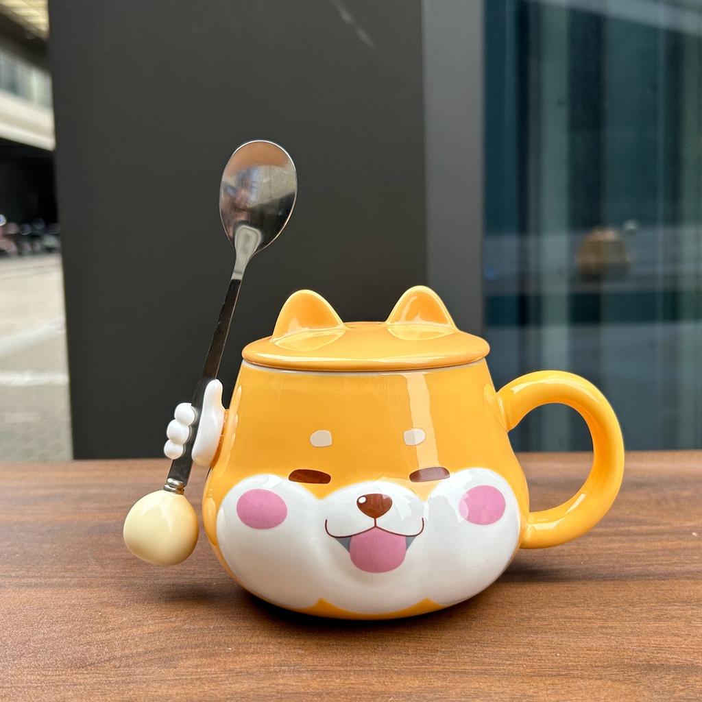 Suvenýrový hrnek Štěně Keramický hrnek s víčkem Lžička Narozeninový dárek Pro dívky Praktický Absolventská sezóna