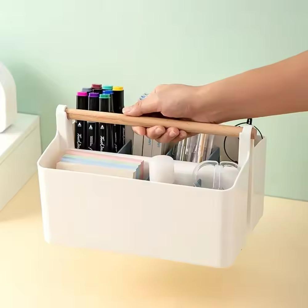 Portable Desktop Pen Holder School Office Large Capacity Stackable Cute Marker Pen Stationery Storage Box Creative Pencil Holder
