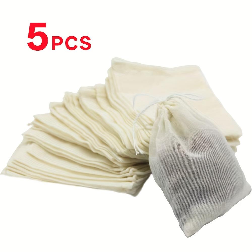 5pcs 8x10cm muslin bags with drawstring-durable and dustproof cotton fabric packing bagswashable and reusable storage pouches 1790₽