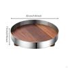 MirrorFinish Tray with Wooden Base | Decorative, Round Feet, for Vanity