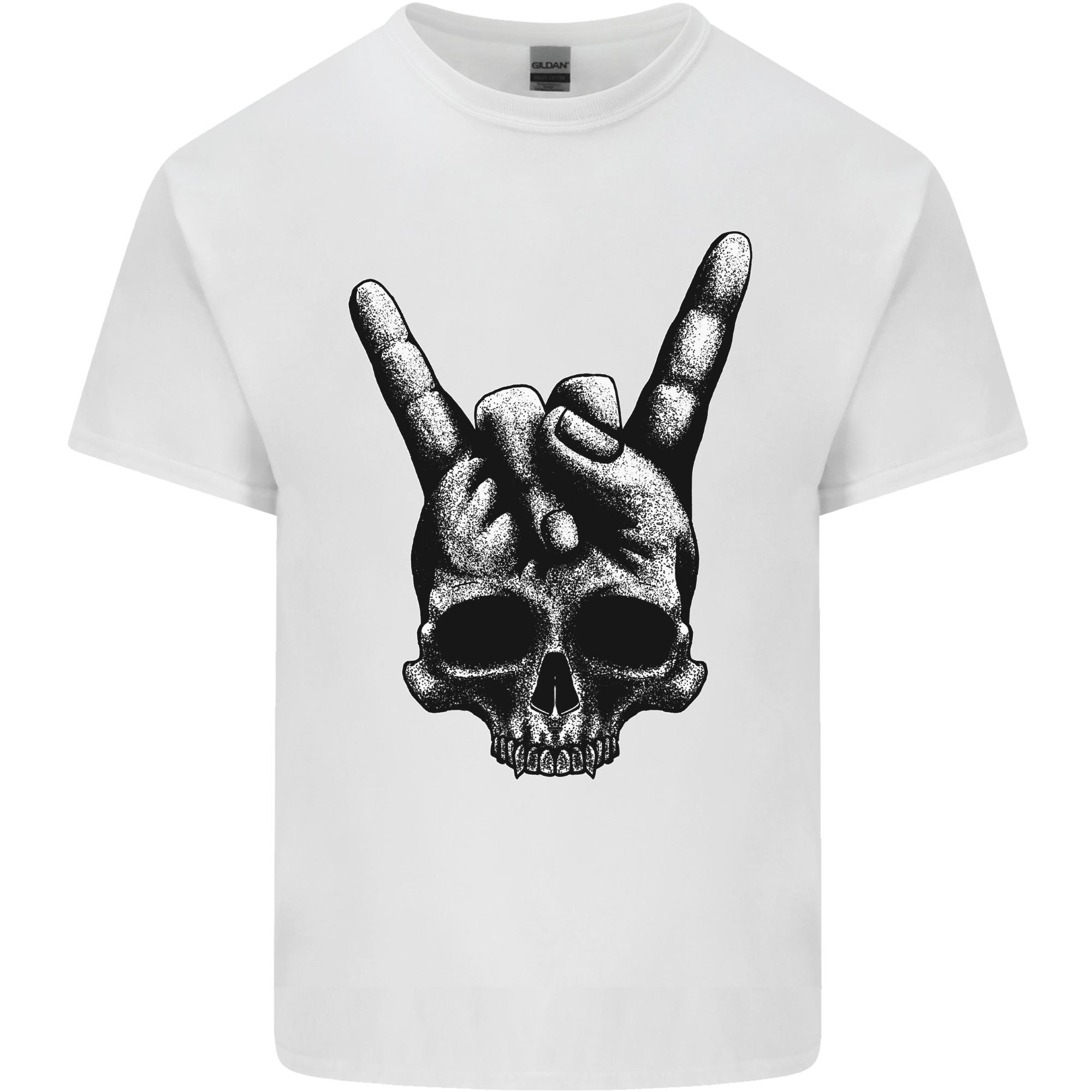 Rock Salute Skull Music Guitar Heavy Metal Unisexs Light Cotton TShirt S