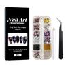 Färgglatt 3D-nageltillbehörsset, Glittrande Diamantpärlklistermärken, Flerformade Nageldekorations-DIY-verktyg.