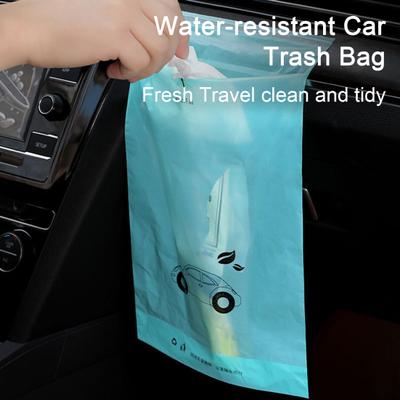 50Pcs Self-adhesive Car Trash Bag Disposable Waterproof PE Portable Large Capacity Leakproof Heavy Duty Waste Rubbish Garbage Bag Auto Supplies
