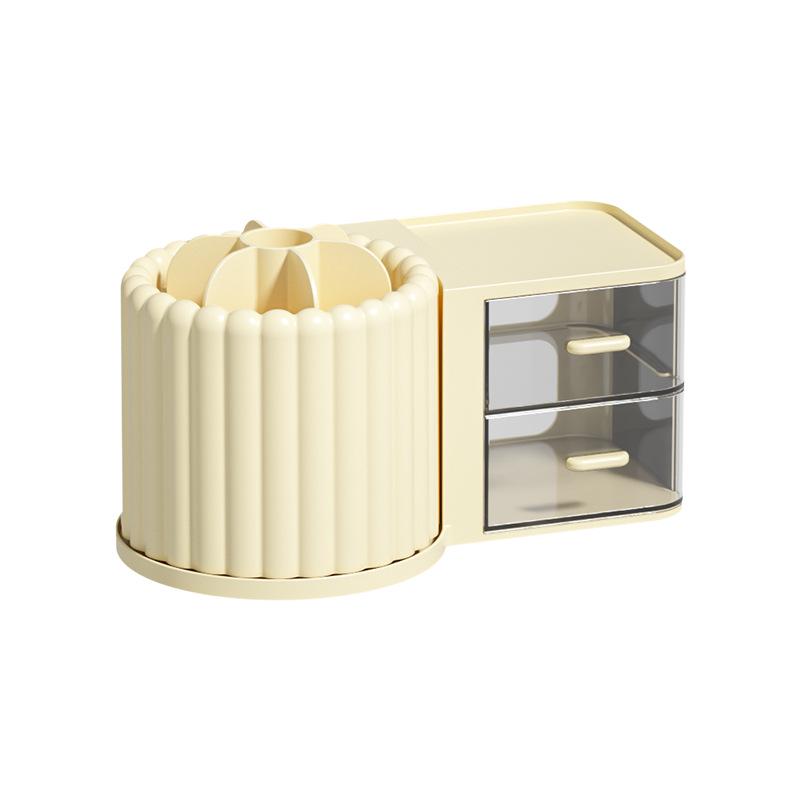 Rotating Cosmetic Organizer: Makeup Brush, Skincare, Lipstick & Pen Holder for Home or Dorm Desk