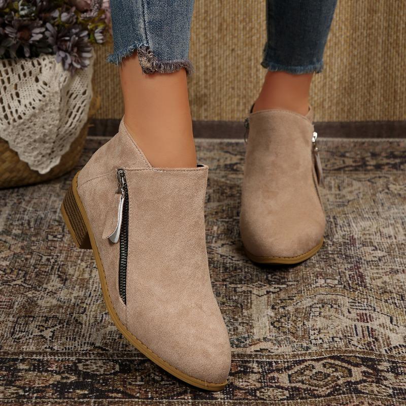 New Style Shoes: Large-sized Double Zipper Thick-heeled Women's Boots, Outerwear Boots for Women