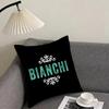 Luxury B-Bianchi Logo Cushion Cover Elegant Comfort Pillowcase Sofa Bed Double-Sided Printed Invisible Zipper Home Decor
