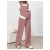 Pregnant Women's Jumpsuit for Autumn and Winter, New Knitted Overalls with Loose Belly Support, Slimming Maternity Clothing