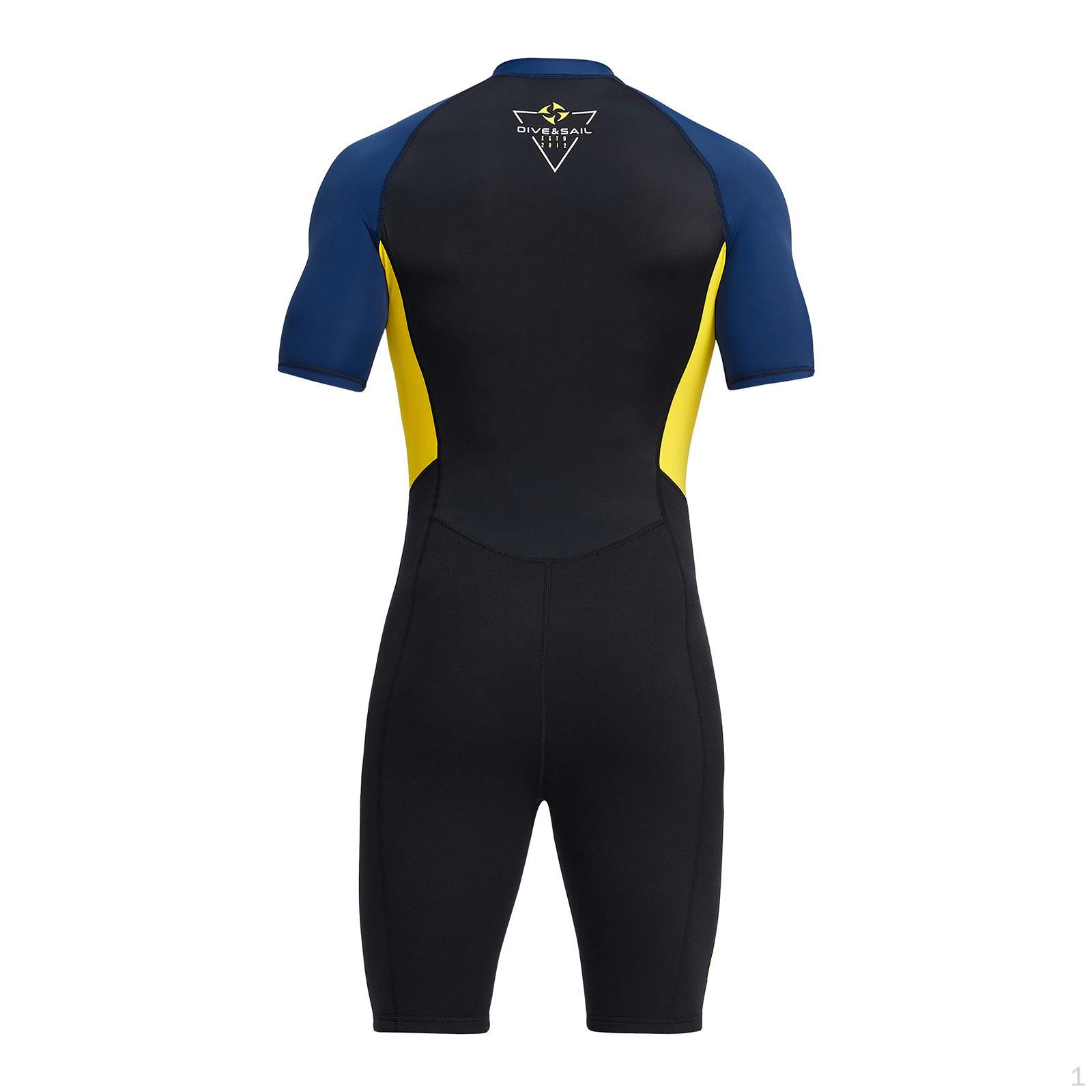 Мужской короткий гидрокостюм 5 мм с передней молнией для дайвинга, снорклинга, серфинга XXL жёлтый