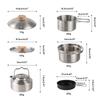 Stainless Steel Camping Cookware Utensils With Storage Bag Cookware Pot Cooking Outdoor Tableware Easy to Use and Clean