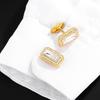 Luxury Men Full Crystal Paved Golden Rectangle Cufflinks Dazzling Groom Business Suit Shirt Secure Clutch Back Cuff Button