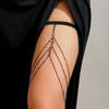 Ingemark Goth Multilayer Tassel Leg Thigh Chain for Women Trendy Elastic Band Crystal Link Summer Body Jewelry Dress Accessories