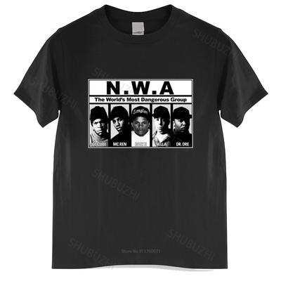 Unisexs luksusowy bawełniany T-shirt NWA NWA Unisexs TShirt Najniebezpieczniejsza Grupa na Świecie Luźne topy dla niego rozmiar plus size koszulka