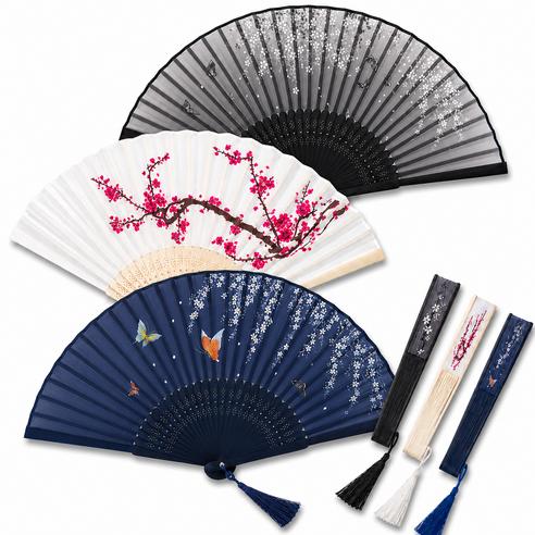 Korean Traditional Bamboo Folding Hand Fan Set