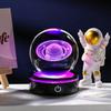 3D Saturn Planet Crystal Ball Night Light with LED Colorful Lighting Touch Base 6cm Saturn Lamp Glass Sphere Lamp Astronomy Space Christmas Ornaments