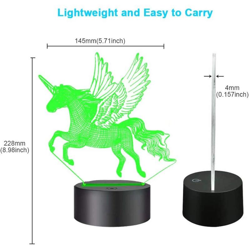 3D Night Sleeping Lamp for Kids Boys Desk Table Lamp with Touch Switch Control 16 Colors for Birthday Festival Gifts Bedroom Decoration