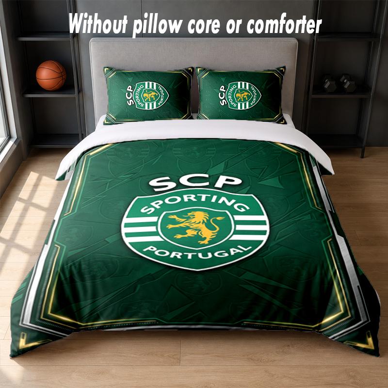 Sporting CP FC Design Bed Bedding Set 1 Duvet Cover + 2 Pillowcases Soft Breathable Household Bed Linens