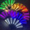 2 Pcs LED Lighted Dance Fans Foldable Handheld Rave Fans Light-up Folding Fans for Stage Performance Birthday Party Wedding