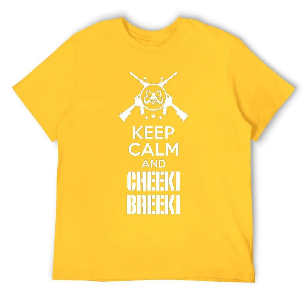Keep Calm And Cheeki Breeki Essentiell Für T-Shirt Harajuku Kampagne Lustiges Witz-T-Shirt Lustige Grafik Zuhause Eur Größe