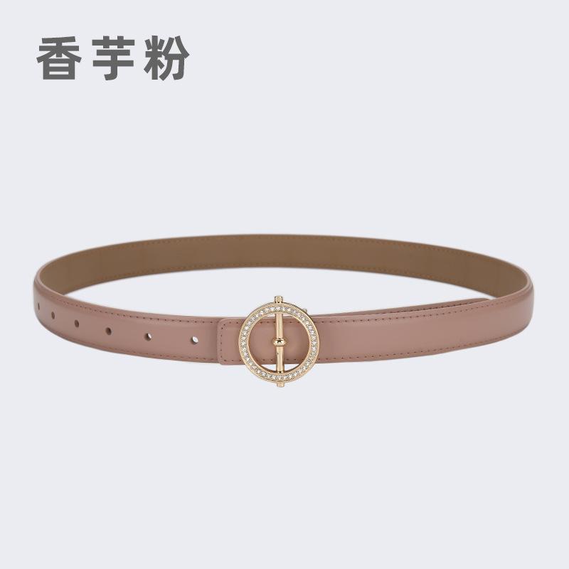 

Ремень женский кожаный тонкий ремень из коровьей кожи с украшением в виде джинсовой полосы для костюма 105cm