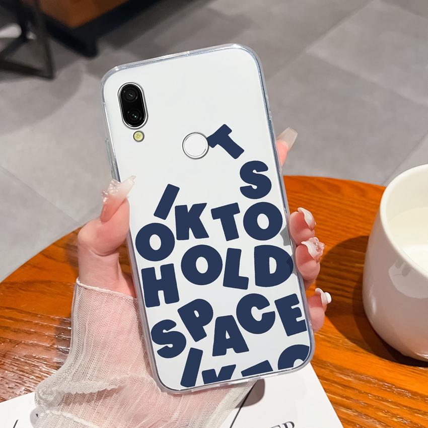 Für Xiaomi Redmi 7 7A 8 9C 9T 10A Mode Buchstaben Handytaschen Ultradünne Transparente TPU Staubdichte Schutz Weiche Rückseite Für Xiaomi Handyhülle