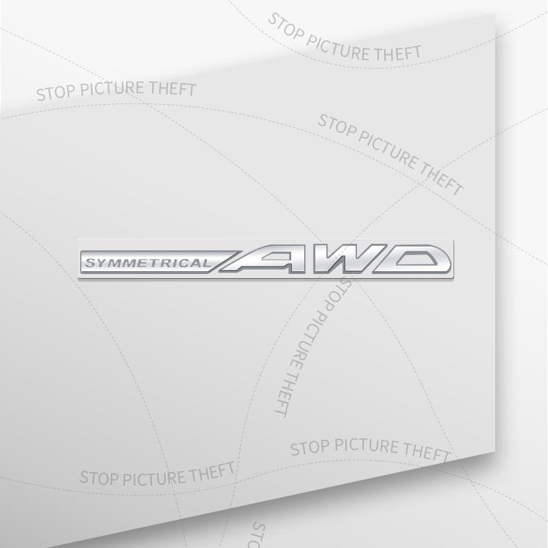 1Pcs 3D Metal SYMMETRICAL AWD Logo Badge Car Rear Tail Bumper Trunk Sticker For Outback WRX BRZ Forester Impreza Legacy
