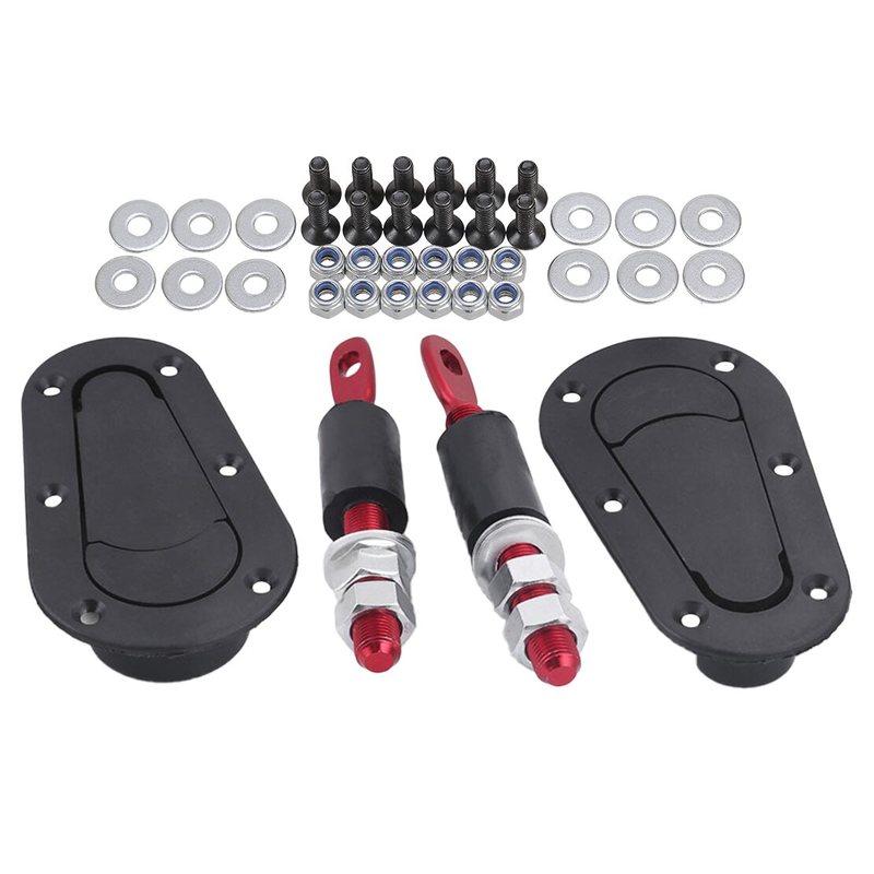 Flush Mounted Engine Hood Bonnet Quick Release Latch Pin Locking Kit Without Keyhole for Racing Car New