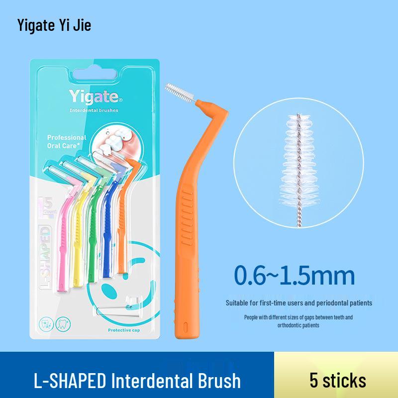 Yijie L-shaped Dental Floss & Interdental Brush - Super Fine Soft Bristles for Orthodontic Gap Cleaning