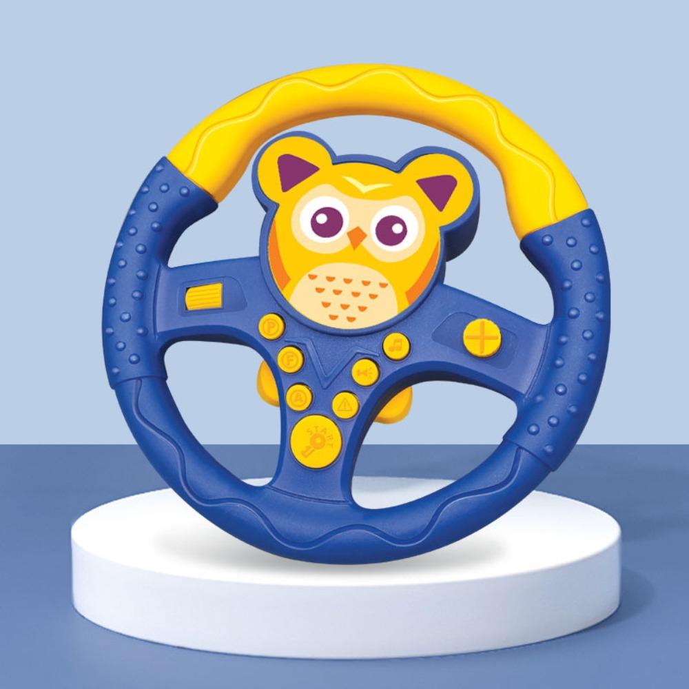 Multi Functional Cartoon Copilot Steering Wheel Montessori Simulate Driving Car Toy  Children Gift