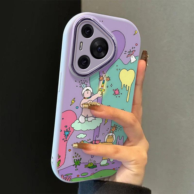 Applicable to Huawei pura80pro + mobile phone case all-inclusive design sense pure70 new graffiti anti-drug war