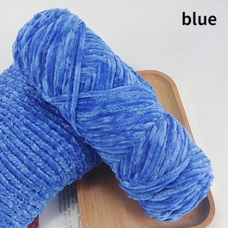 1Pc Chenille Yarn Velvet Yarn Texturized Polyester Blended Cotton Suggest Needle 4MM-5MM