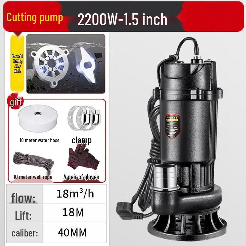 220V Household Sewage & Sludge Pump for Septic Tank and Drainage