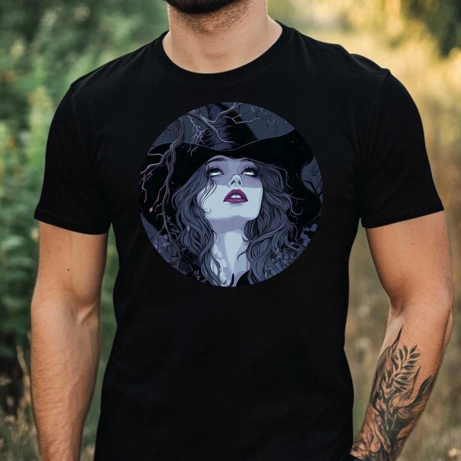 T-Shirt Herren Gruselige Hexe Motiv Baumwolle Größe XS bis 5XL XXXL