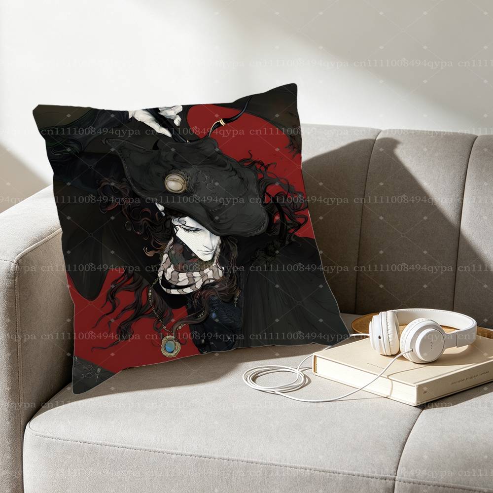 VVampire Hunter D Pillow Case Decorative Throw Pillow Cover Premium Polyester Blend SofaBedCar Decor Washable Covers
