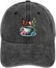 Casquette de Baseball Florale Papillon Café Polyester Décontractée Réglable Protection Solaire Chapeau Unisexe