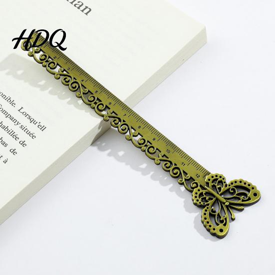Classical Charm Bookmark Butterfly Ginkgo Ruler 2 in 1 Metal Measuring Page