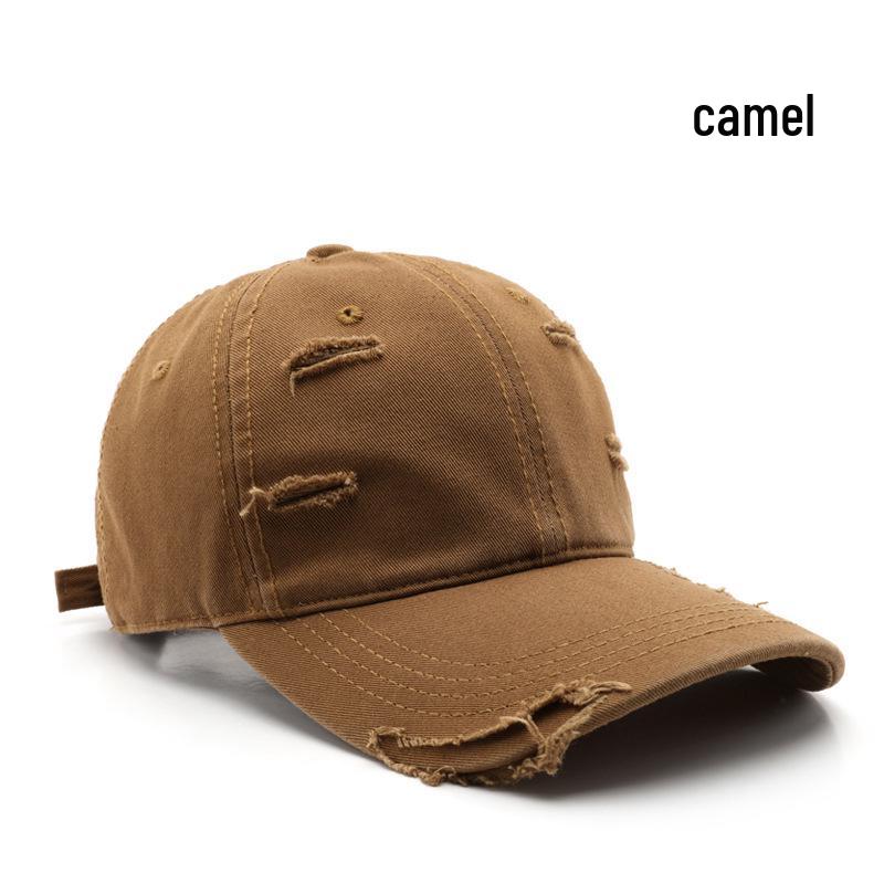 Unisex Trendy Ripped Baseball Cap: Solid Color, Washed, Sunscreen Sun Visor