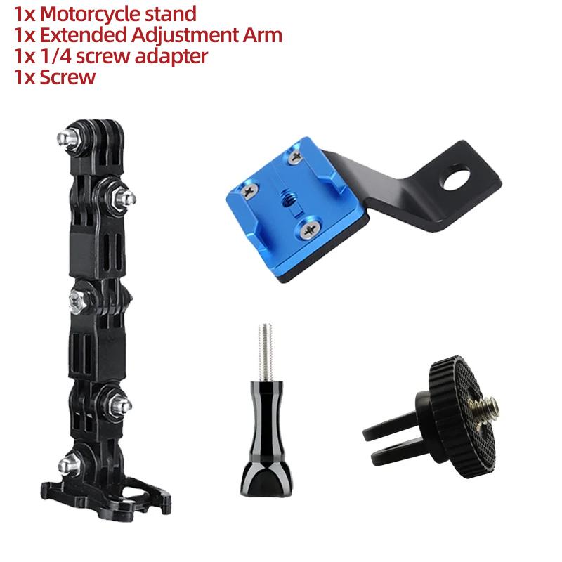 Motorcycle Mirror Mount Adjustment Arm Adapter For GoPro 13 12 11 10 9 8 AKASO SJCAM Insta360 DJI Osmo Action Camera Accessories