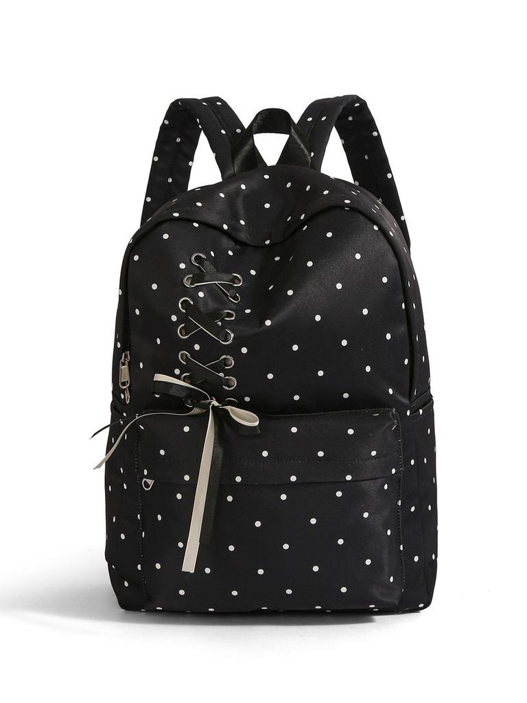 Jugendlicher Polka-Dot-Rucksack mit Stoff für Schulkinder